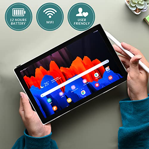 10 Inch Android Tablet 2 in 1 1080p HD 2GB RAM 32GB Storage Silver C34328