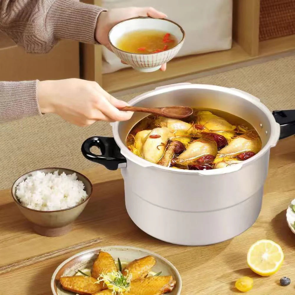 7.4 Quart Aluminum Pressure Cooker with Steamer E1802