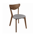 Upholstered Dining Chairs Grey and Natural Walnut (Set of 2) V6675
