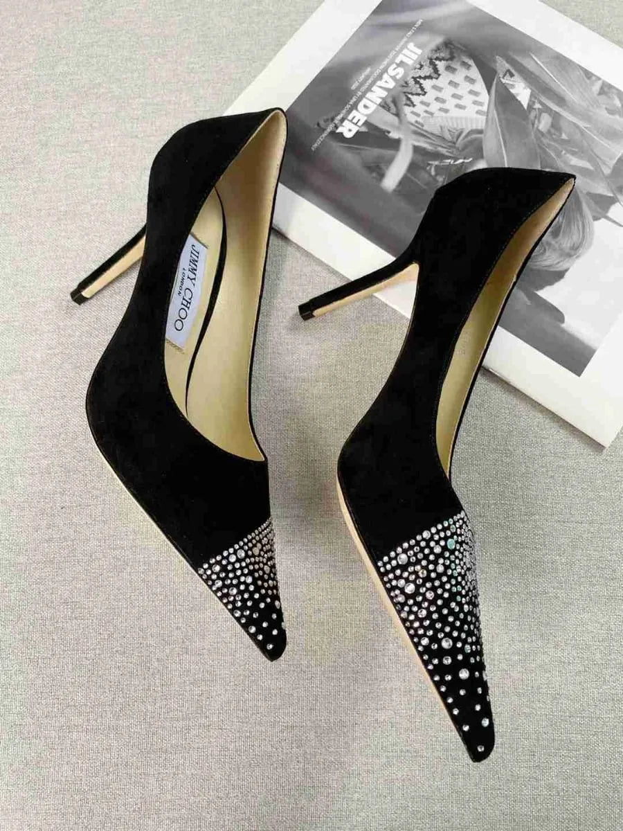 Black Suede Pumps V11295