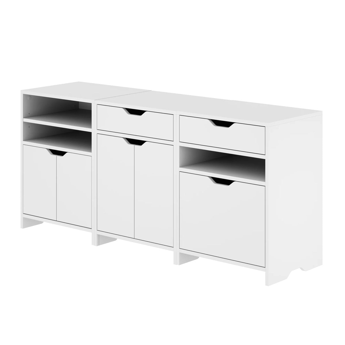 3-Pc White Storage Cabinet Set J985288