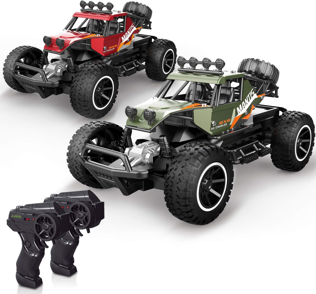 2 PCS Remote Control Off Road Monster Trucks Cars, 1:20 Scale Metal Shell Alloy RC Car, 2.4Ghz P73809