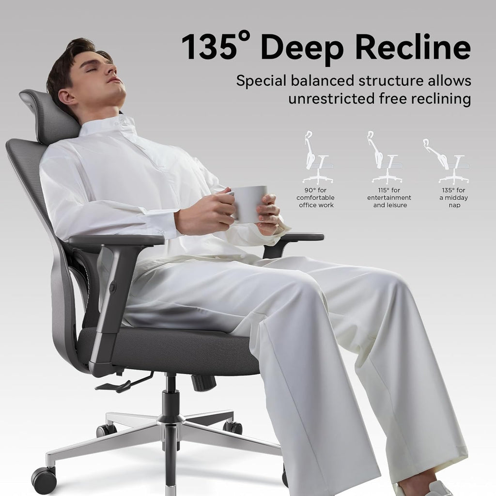 Black Ergonomic Swivel Office Chair with Adjustable Armrest and Headrest C9313