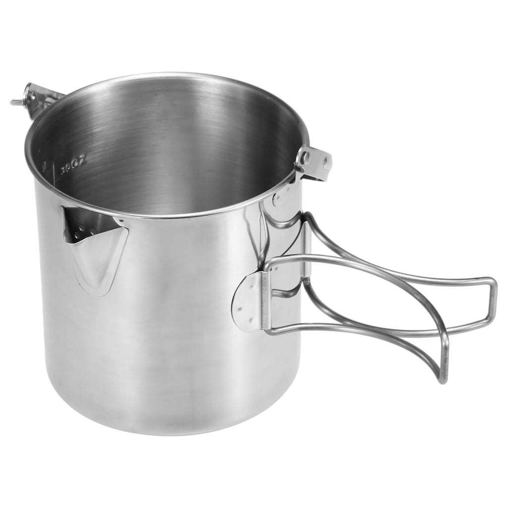 Stainless Steel 1L Cooking Kettle with Foldable Handle Y10594