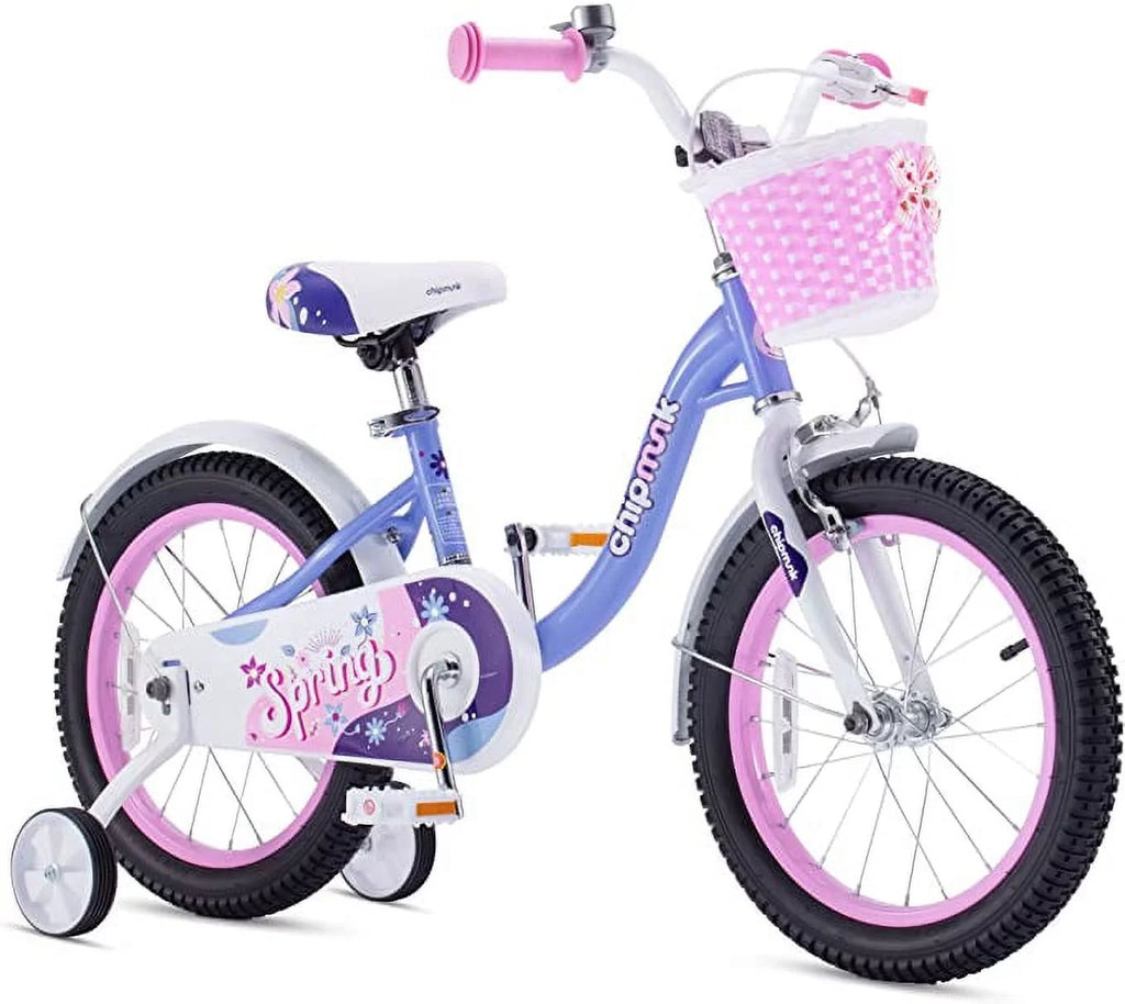 Pink 18 Inch Kids Bike with Basket S762