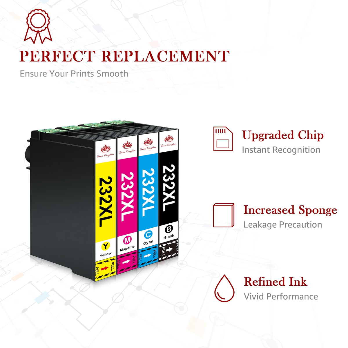 232XL Ink Cartridges 4 Pack Black Cyan Magenta Yellow N2063
