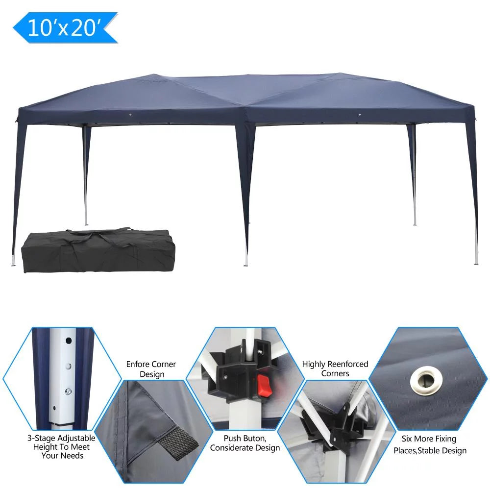 10'x20' Blue Pop Up Canopy Tent T50758