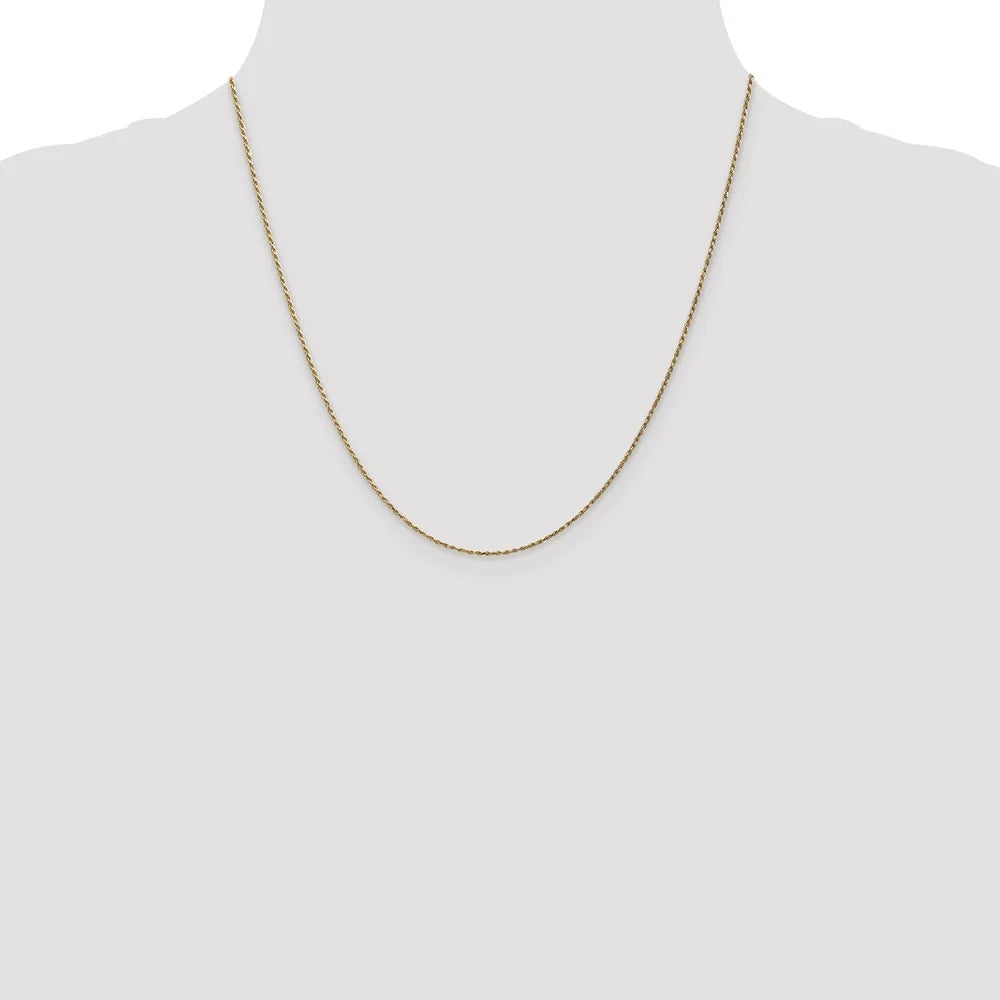 14kt Yellow Gold Diamond Cut Rope Chain 20 inch Lobster Clasp T9094