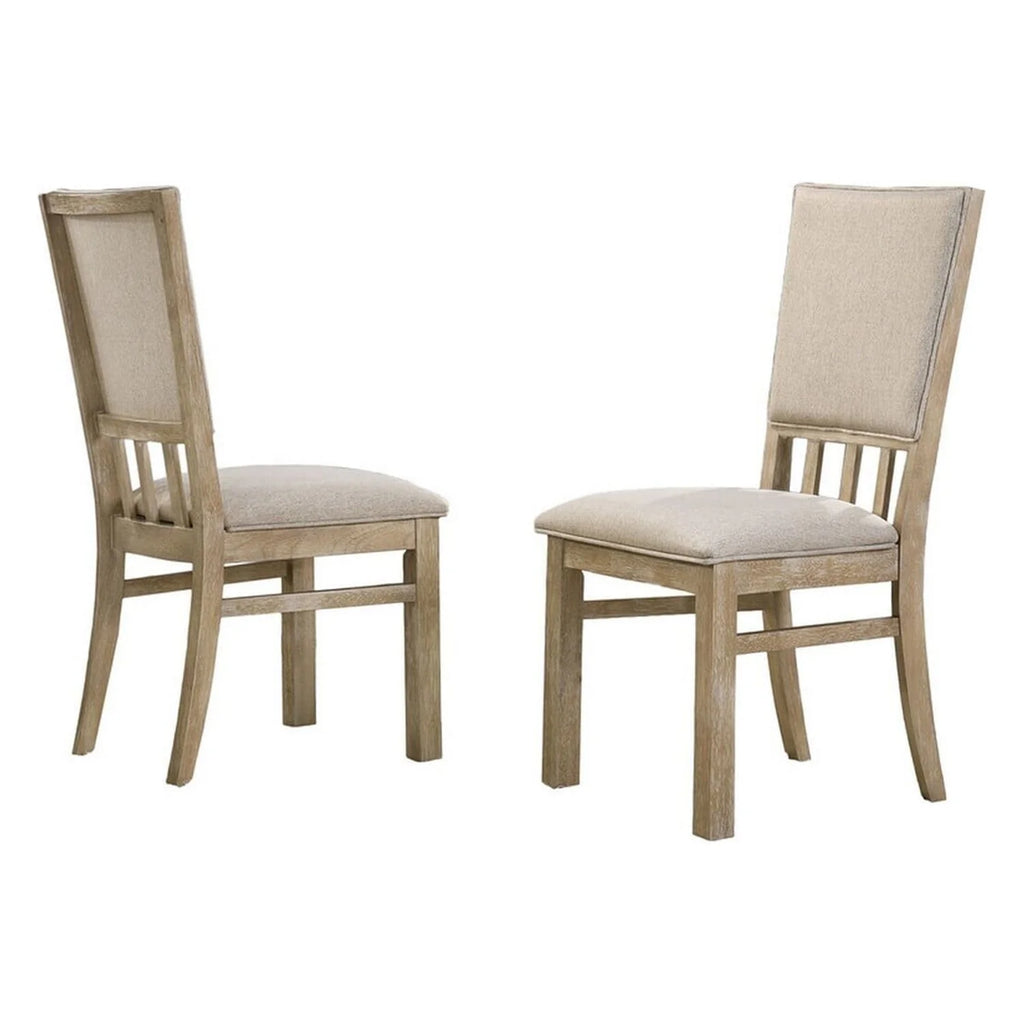 22 Inch Wood Dining Chairs Set Of 2 Beige Cushioning I219993