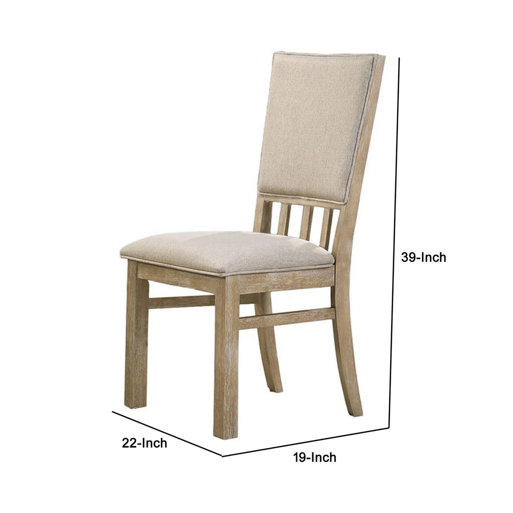 22 Inch Wood Dining Chairs Set Of 2 Beige Cushioning I219993