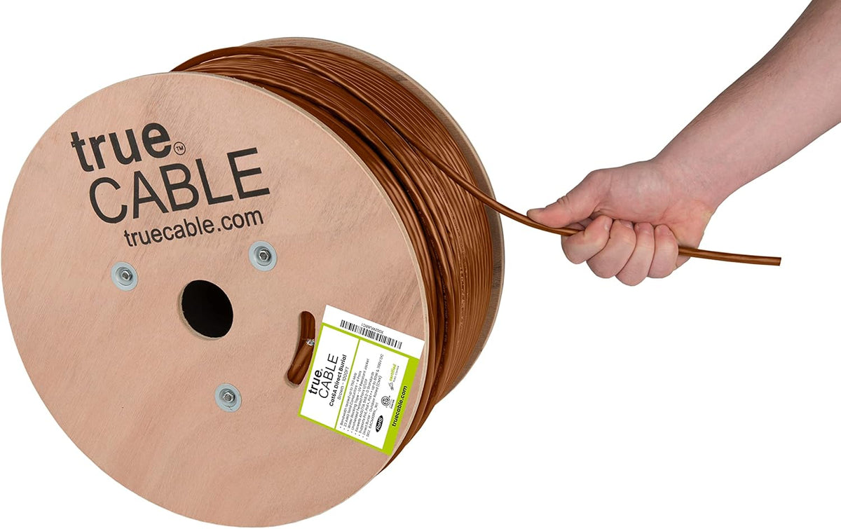 1000ft White 23AWG Solid Bare Copper Cat6A Bulk Ethernet Cable M3038