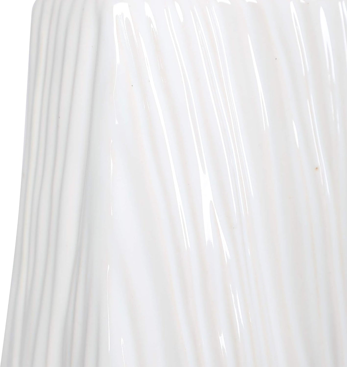 1 Light Table Lamp Gloss White Brushed Nickel Gray Linen Shade E97947