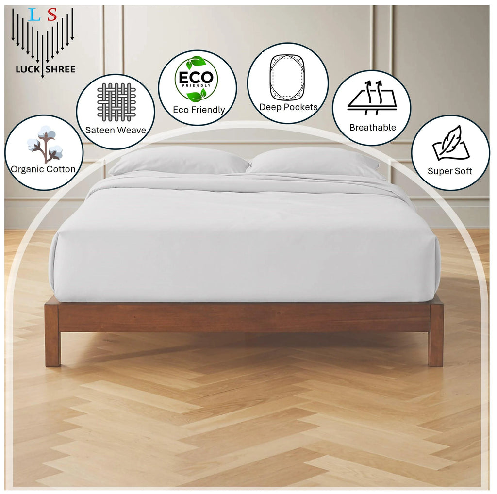 White 800-Thread-Count Organic Cotton King Sheet Set W81149