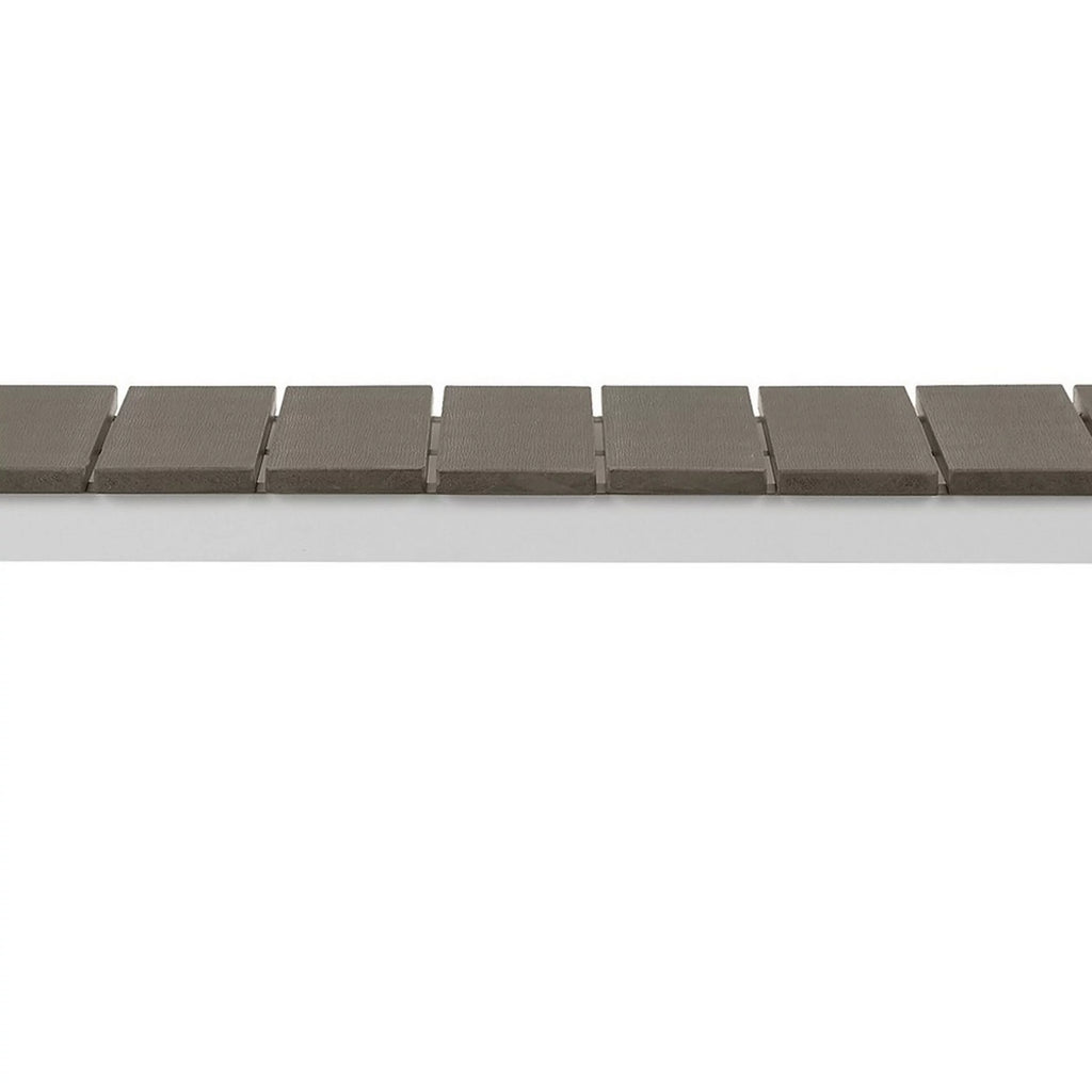 54 Inch Gray Polyresin Top Outdoor Dining Bench K24656