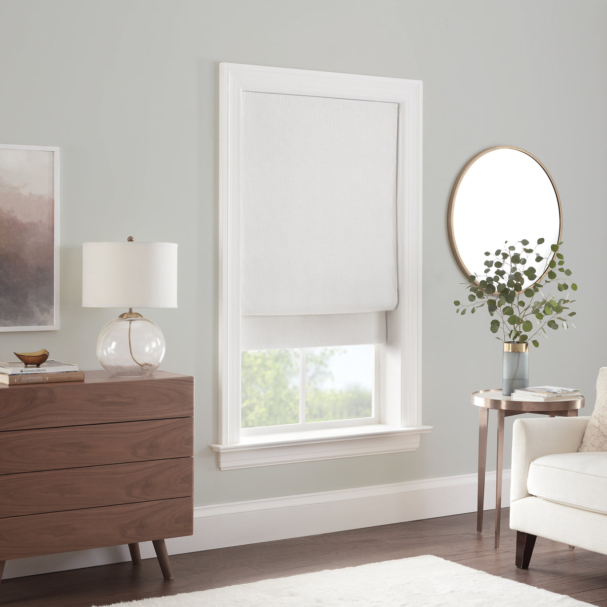 White 100% Blackout Roman Shade O7948