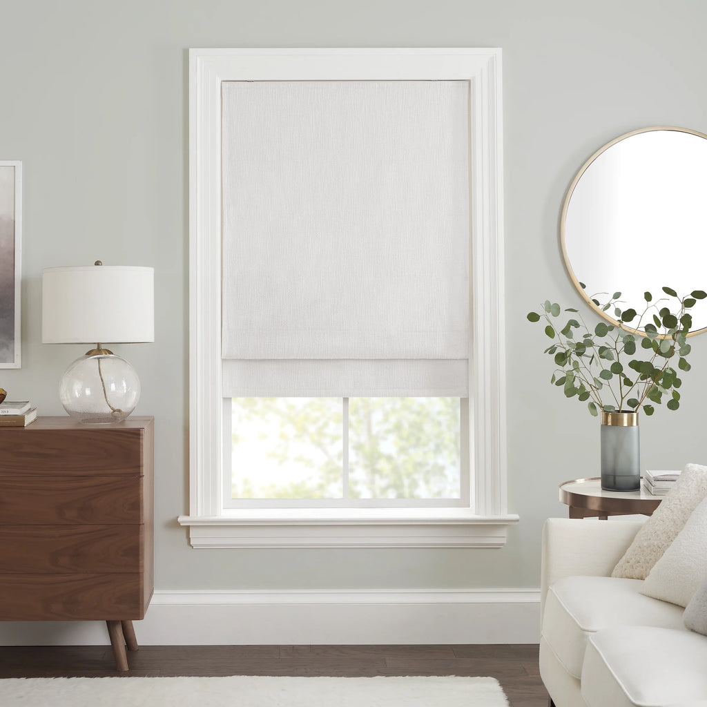 White 100% Blackout Roman Shade O7948