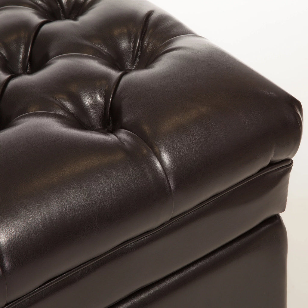 Espresso Bonded Leather Storage Ottoman E286442