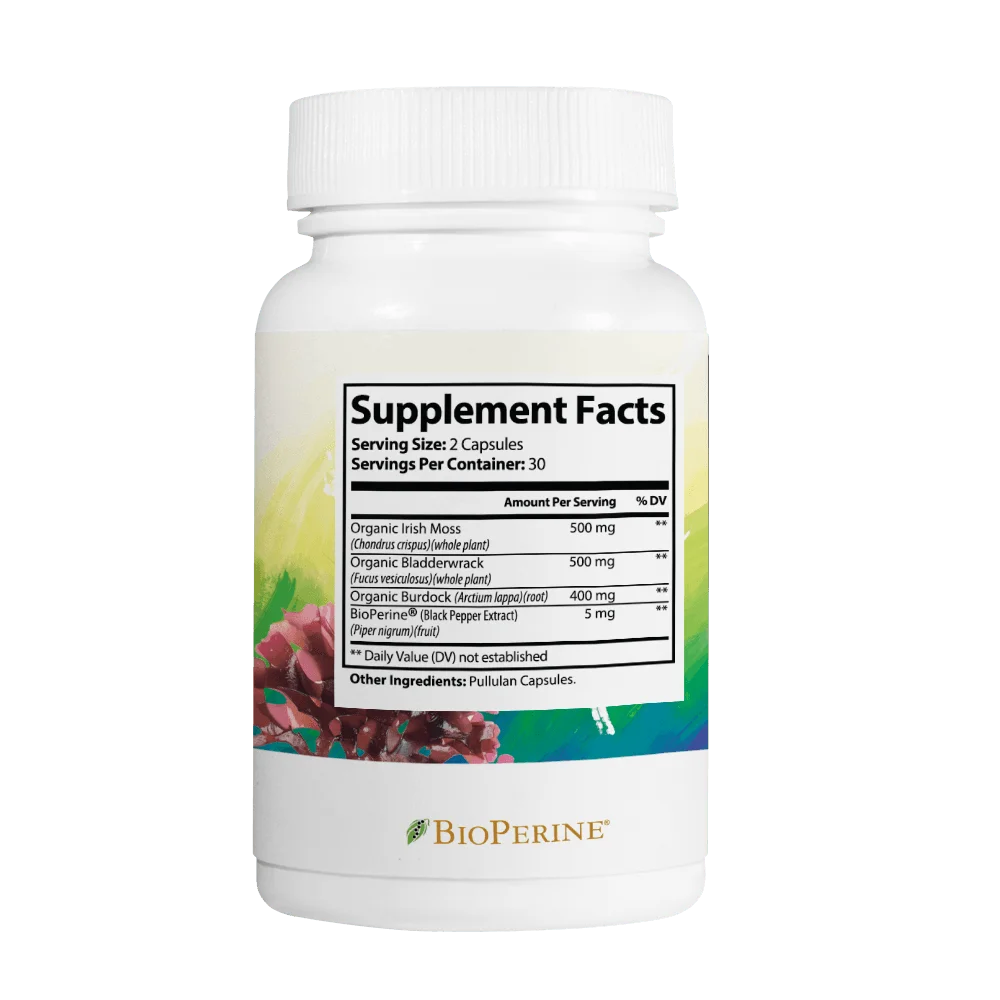 Sea Moss with Irish Moss, Bladderwrack, Burdock and Black Pepper (60 Capsules) D1938