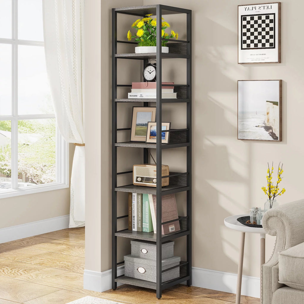 75" 6 Tier Narrow Bookshelf J342046