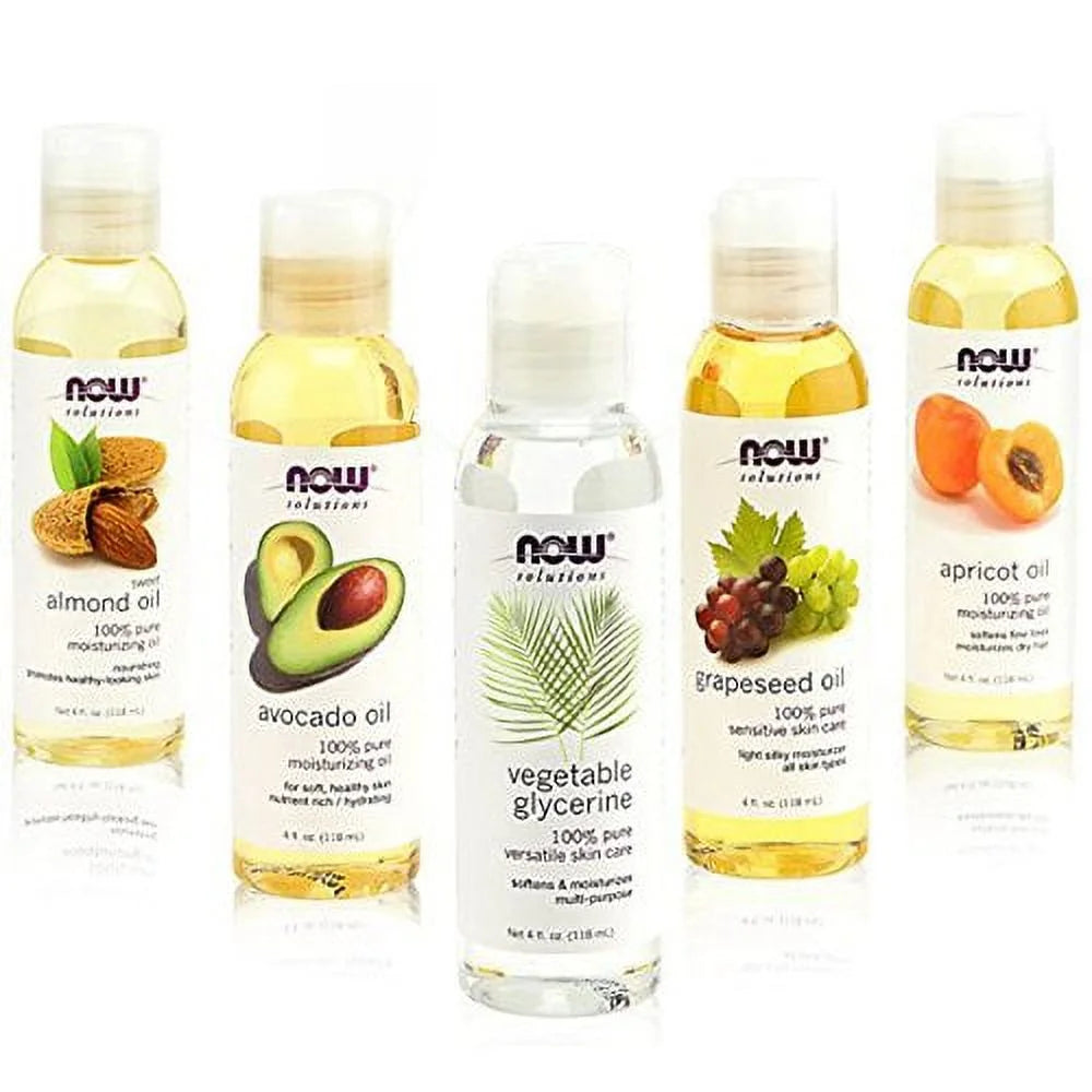 5 Pack Carrier Oil Gift Set: Almond, Grapeseed, Avocado, Apricot, Vegetable Glycerine Oil 4 Oz P70874