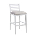 White Solid Wood Gray Fabric Bar Stool H985568