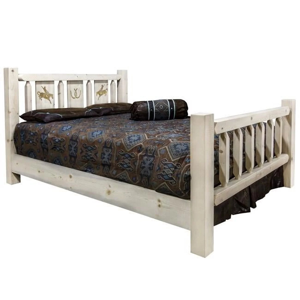King Size Bed with Laser Engraved Design J1271