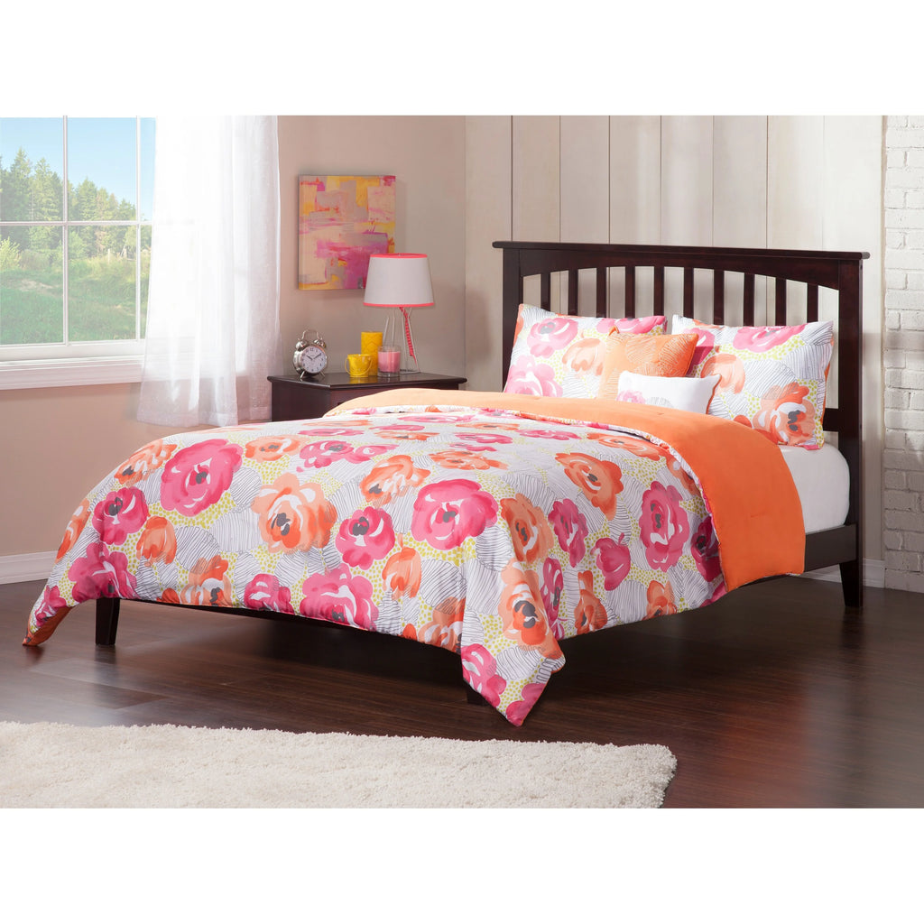 King Platform Bed with Open Foot Board in Espresso A199