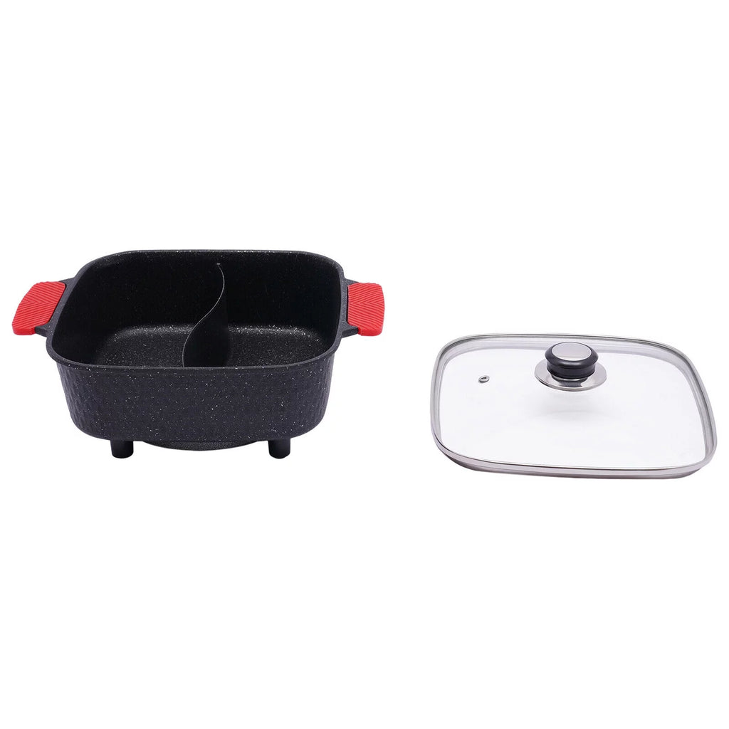 2200W 2 in 1 Electric Smokeless Grill and Hot Pot H615526