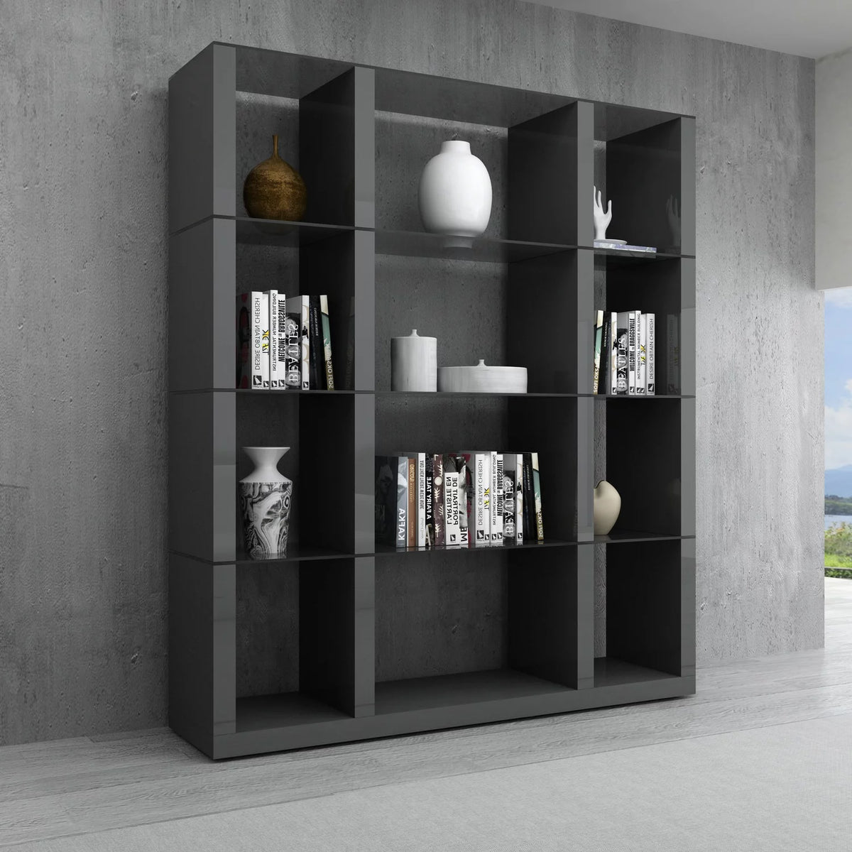Grey High Gloss Wall Unit S527519