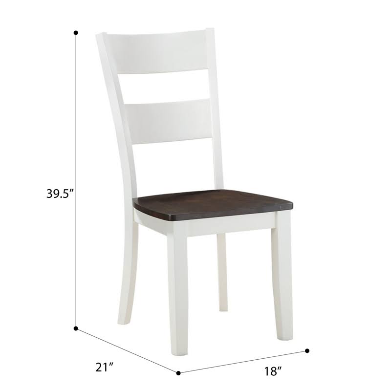 White Solid Wood Dining Chair Set of Two C612
