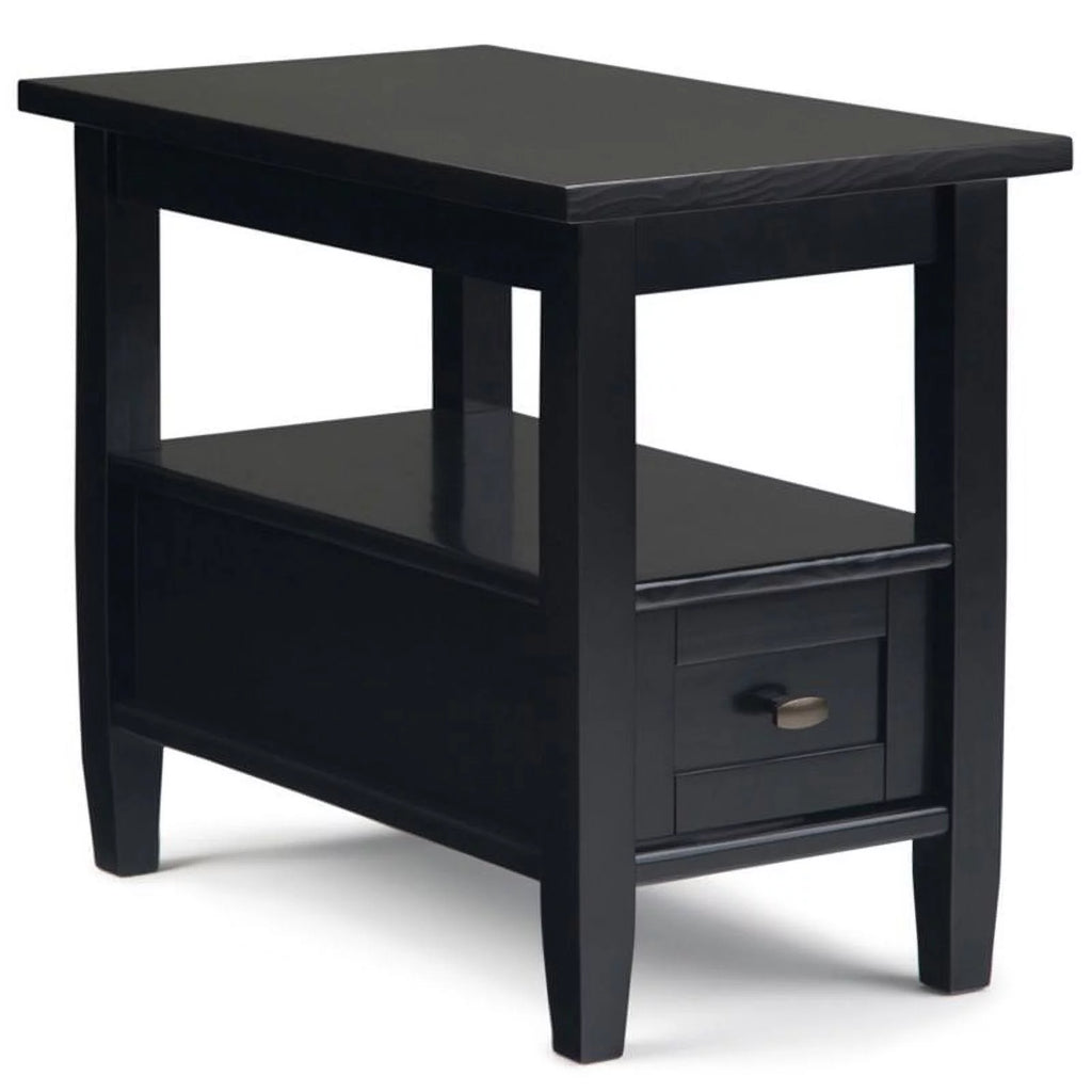 14" Black Wood Narrow Side Table H7302