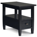 14" Black Wood Narrow Side Table H7302