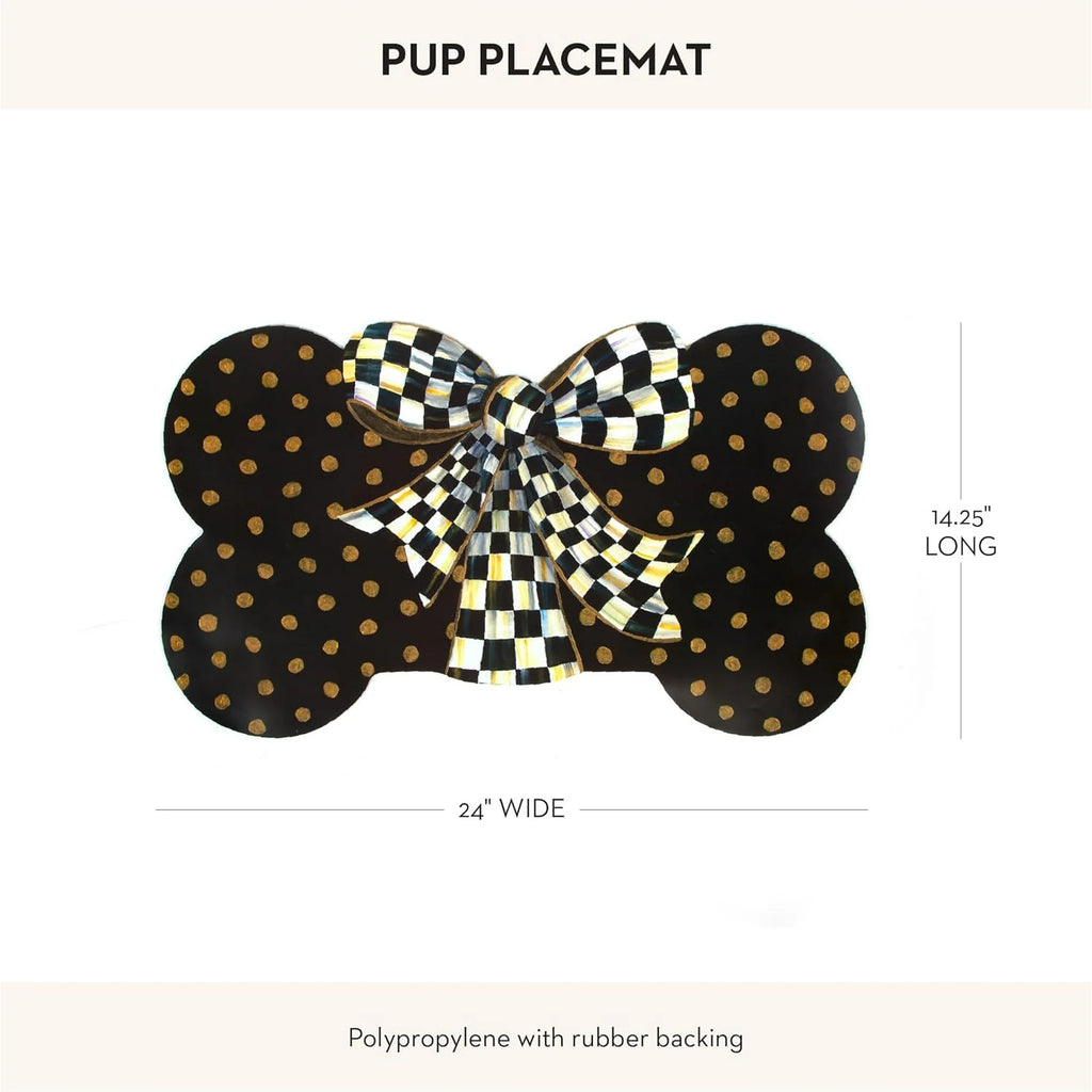 Bone-Shaped Pet Feeding Mat with Gold Dots V618261