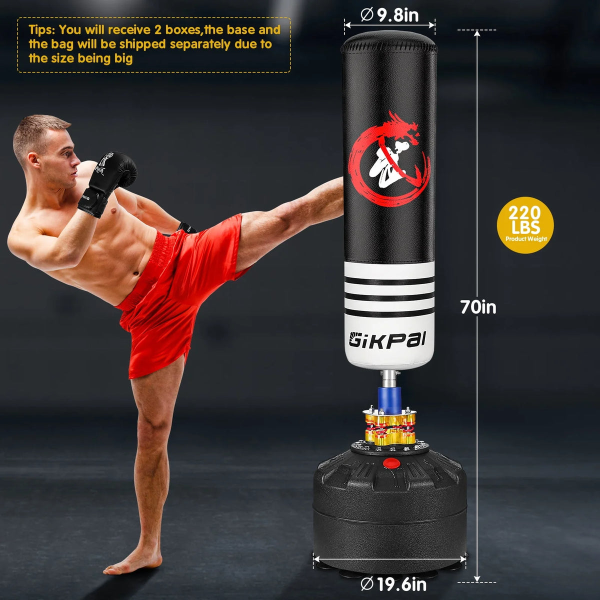 70'' 180lbs Freestanding Punching Bag with Stand X730
