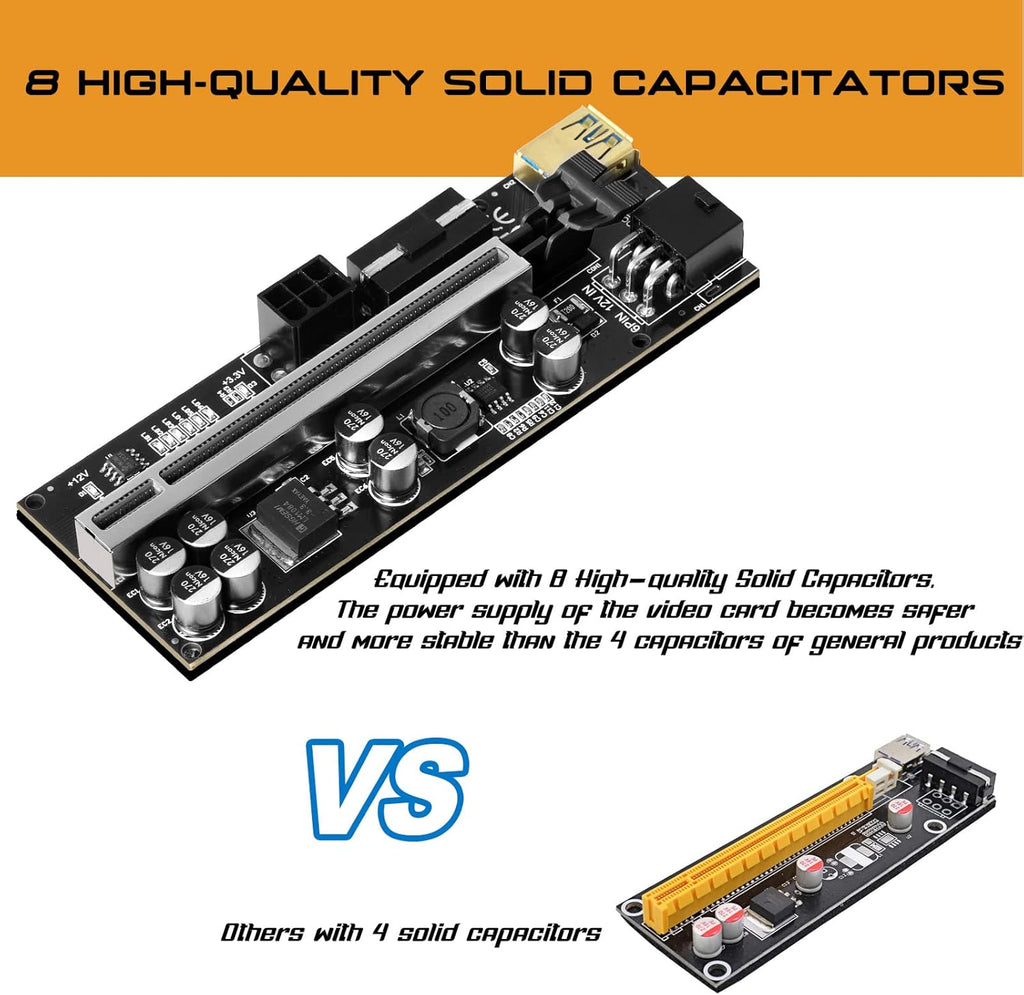 6 Pack PCI-E GPU Riser with 60cm USB 3.0 Cable T74030