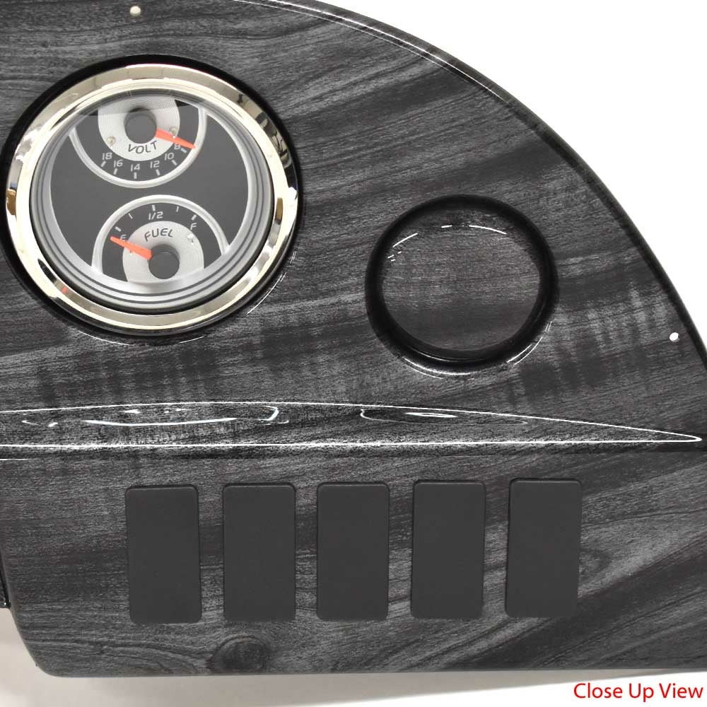 Gray Woodgrain Pontoon Boat Gauge Panel Y25065