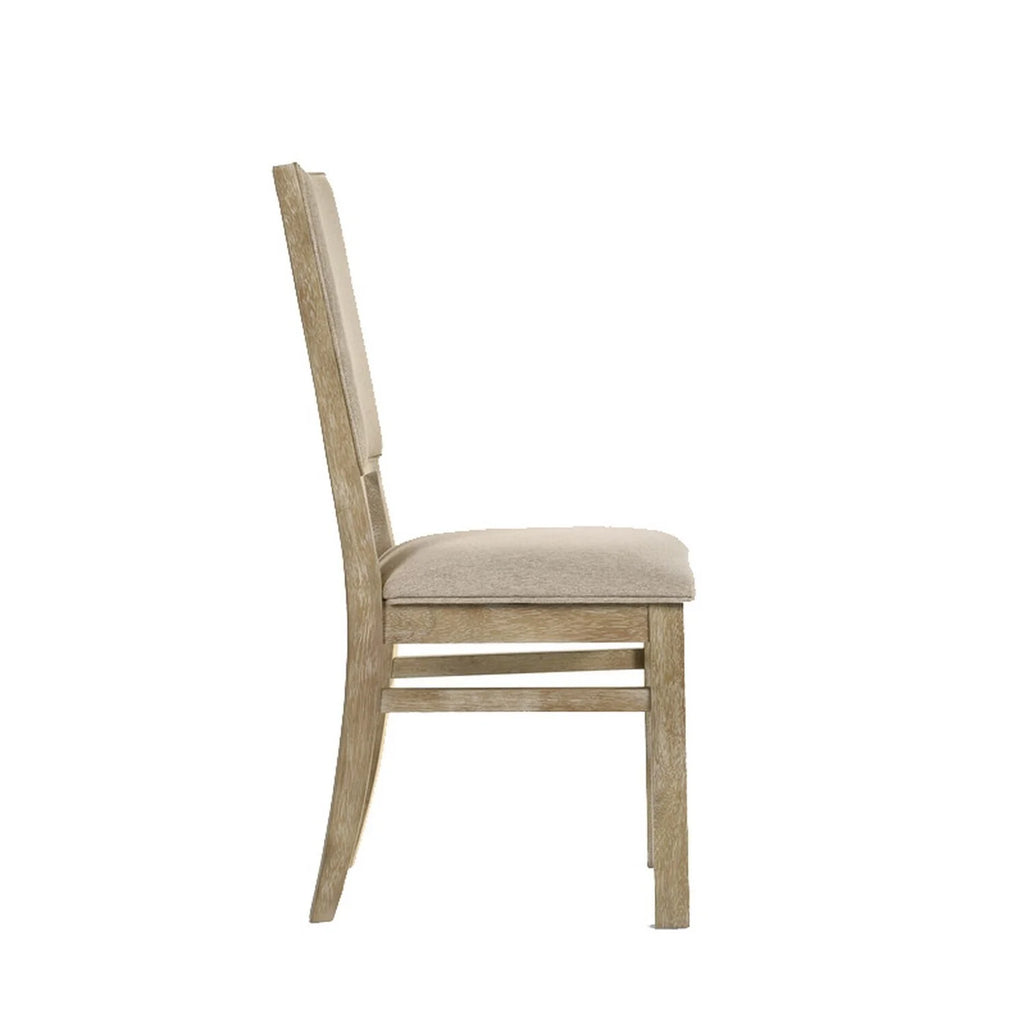22 Inch Wood Dining Chairs Set Of 2 Beige Cushioning I219993