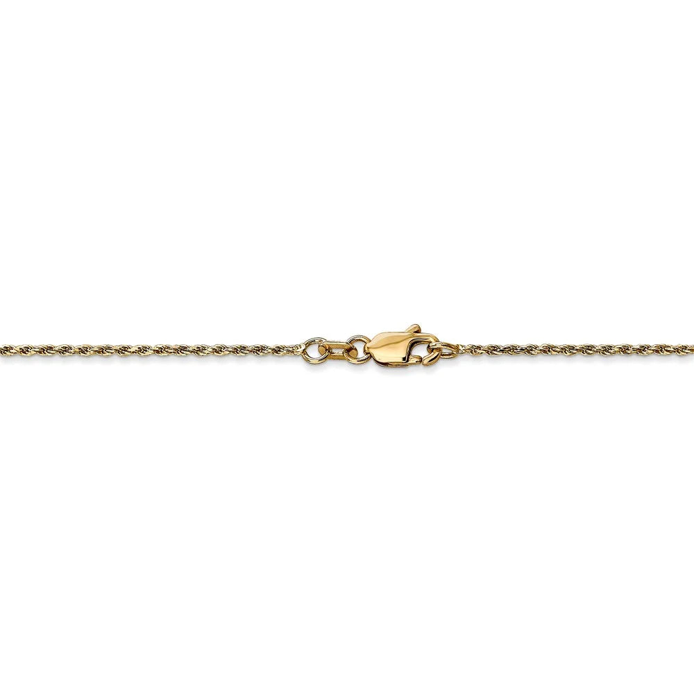 14kt Yellow Gold Diamond Cut Rope Chain 20 inch Lobster Clasp T9094
