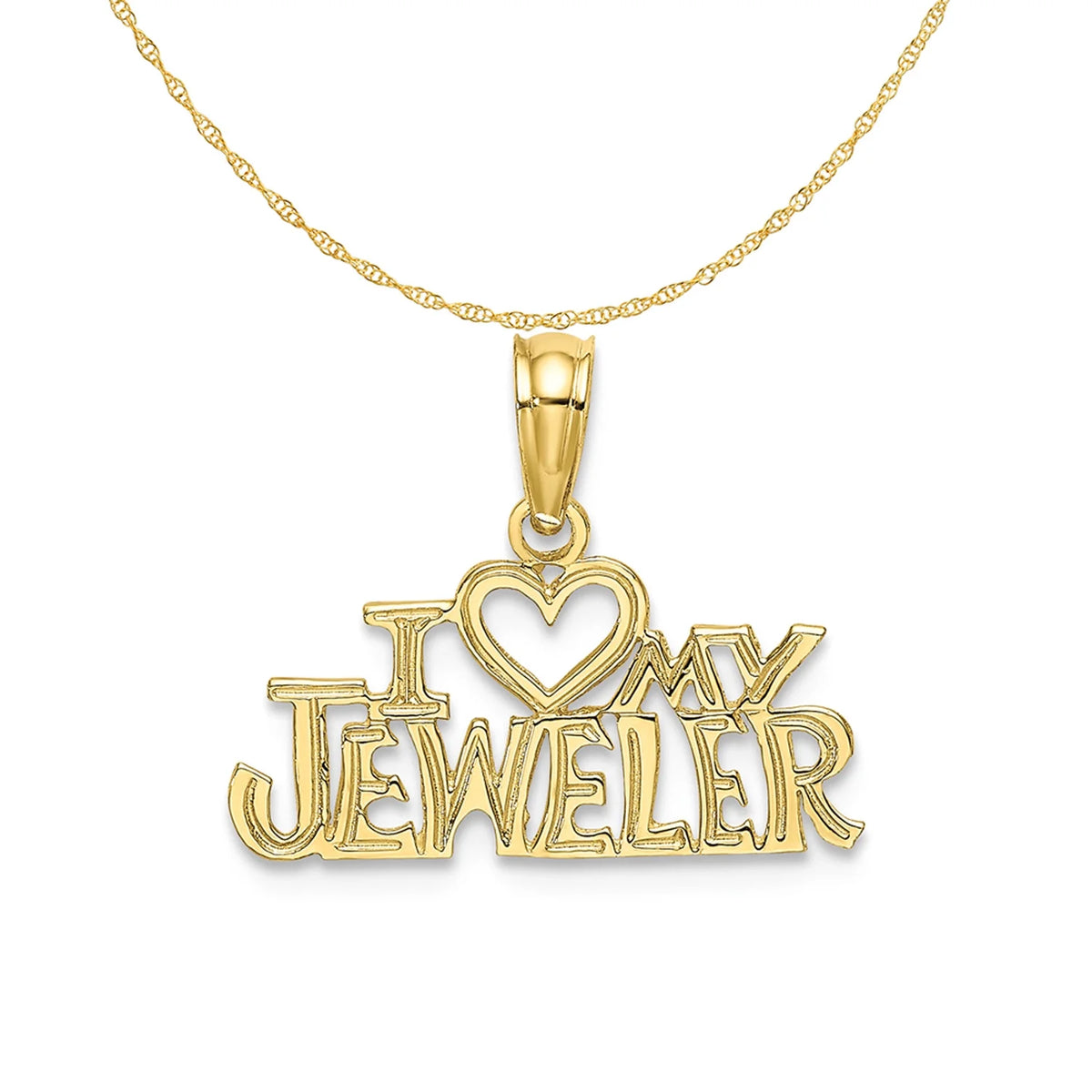 10K Yellow Gold Pendant Charm with 14K Yellow Gold Rope Chain Necklace 16'' X587