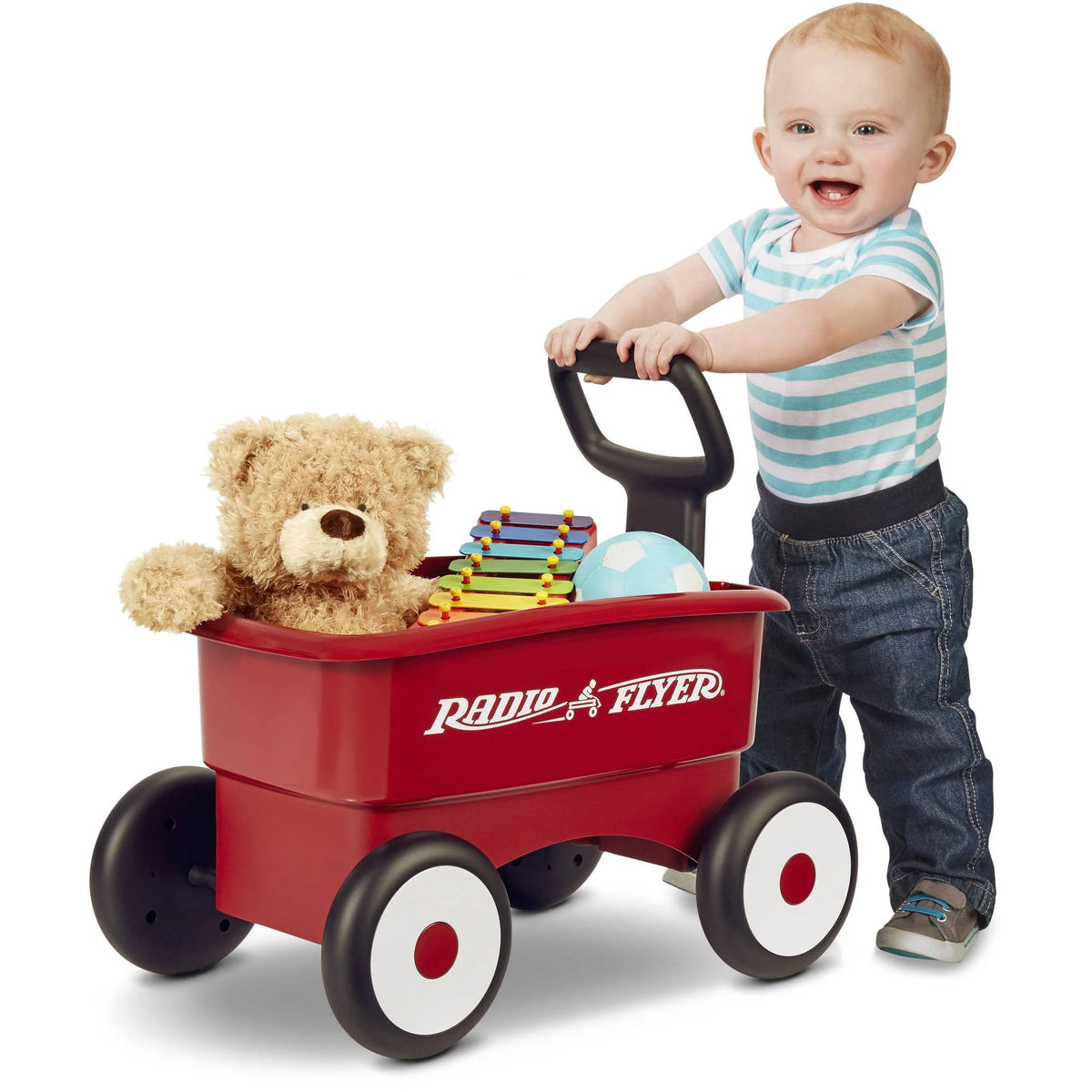Red 2-in-1 Play Wagon Push Walker G46661