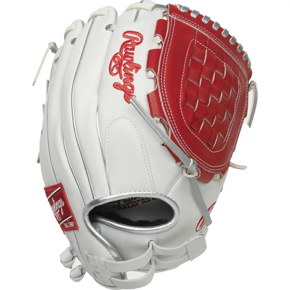 12" Fastpitch Glove White Scarlet E47317