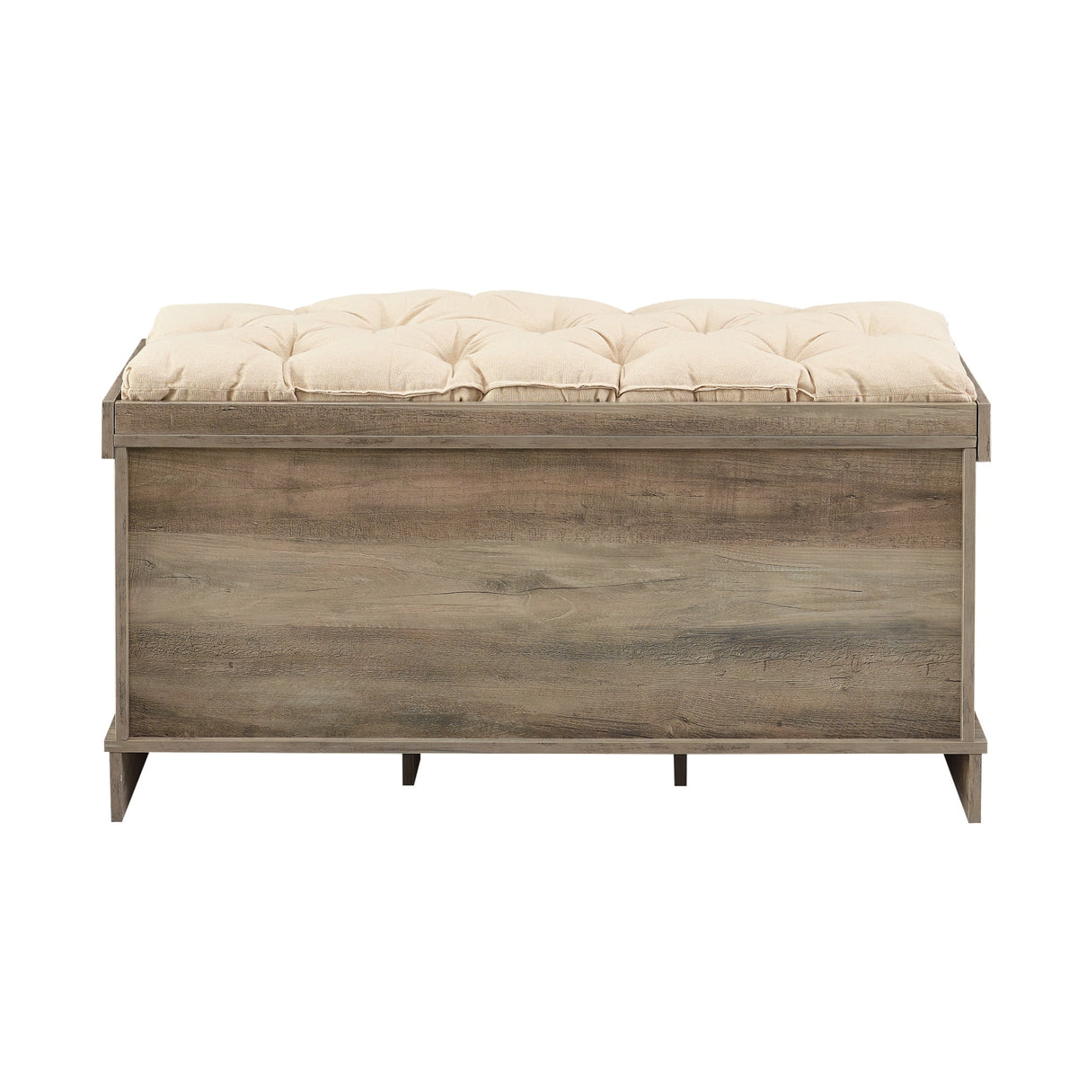 Grey Wash Tufted Storage Bench A9469