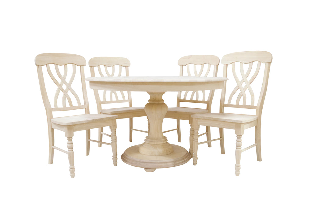 48" Wide 30" Tall Round Dining Table Set with 4 Chairs Q4677