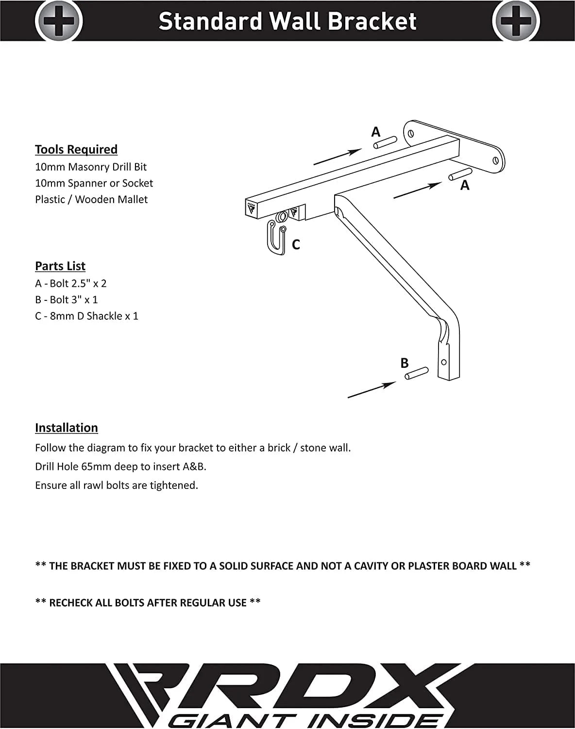 Black Iron Boxing Wall Bracket Hook P950