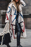 Print Patchwork Turn-back Collar Outerwear W23008