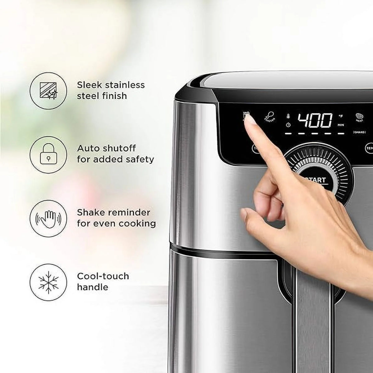 Open Box CHEFMAN Air Fryer 4.5 Qt SILVER R70520