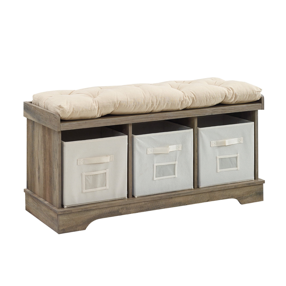 Grey Wash Tufted Storage Bench A9469