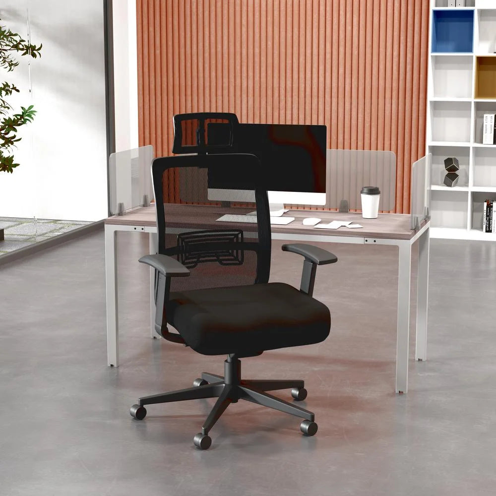 Black Mesh Task Chair with Headrest G8331