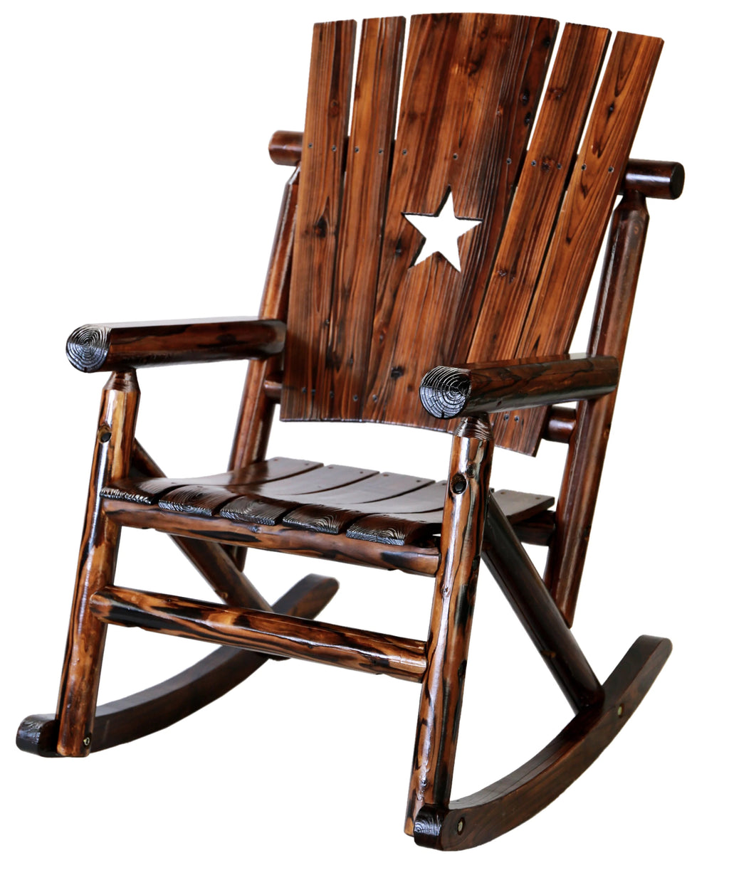 Brown Wood Outdoor Rocker U9882