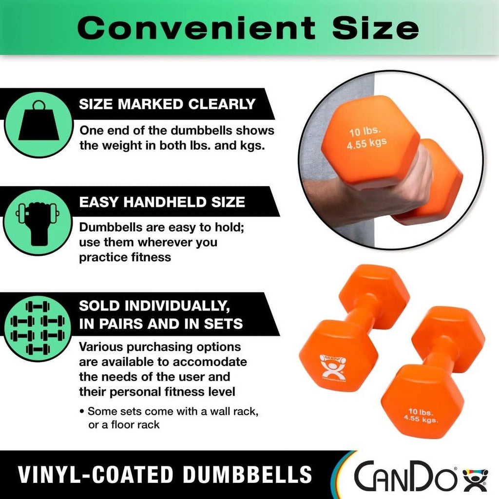 20 Piece Vinyl Coated Iron Dumbbell Set L927799